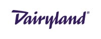 A purple logo for the company fairyland.