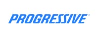 A blue and white logo for progressive.